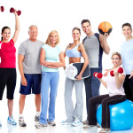 Gym and Fitness. Smiling people.