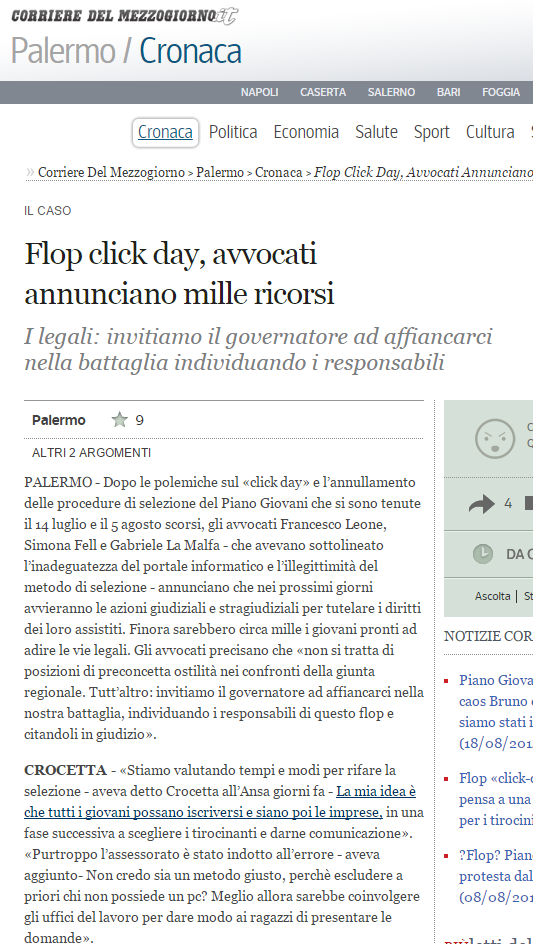Flop click day  avvocati annunciano mille ricorsi    Corriere del Mezzogiorno
