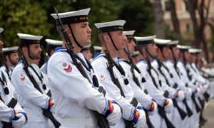 Si è celebrata a Palazzo Marina la giornata di Forza Armata dedicata al 152° anniversario della Marina Militare. Roma,10 giugno 2013. ANSA/UFFICIO STAMPA MARINA MILITARE +++EDITORIAL USE ONLY - NO SALES+++