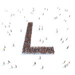 illustration of letter with people,isolated