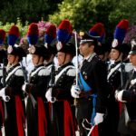 Carabinieri,In,Full,Uniform,With,Rifles,During,An,Outdoor,Ceremony.