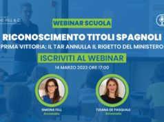 Immagine del webinar, Riconoscimento titoli spagnoli, prima vittoria il Tar annulla il rigetto del Ministero