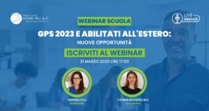 Immagine del webinar GPS 2023 e abilitati all'estero: nuove opportunità con le foto di Tiziana DE Pasquale e Simona Fell