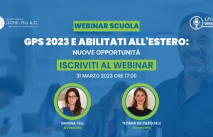Immagine del webinar GPS 2023 e abilitati all'estero: nuove opportunità con le foto di Tiziana DE Pasquale e Simona Fell
