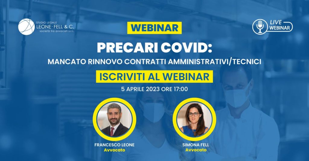 immagine del webinar sui precari covid con le foto di Francesco Leone e Simona Fell