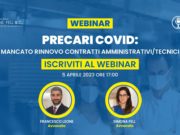 immagine del webinar sui precari covid con le foto di Francesco Leone e Simona Fell