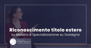 titolo estero materia e sostegno