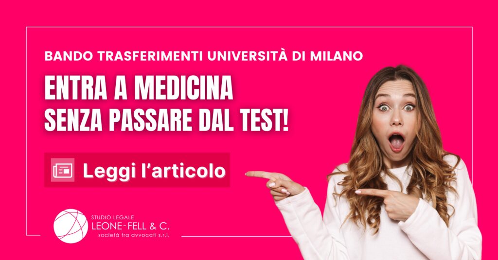 Bando trasferimenti anni successivi al primo - Università di Milano