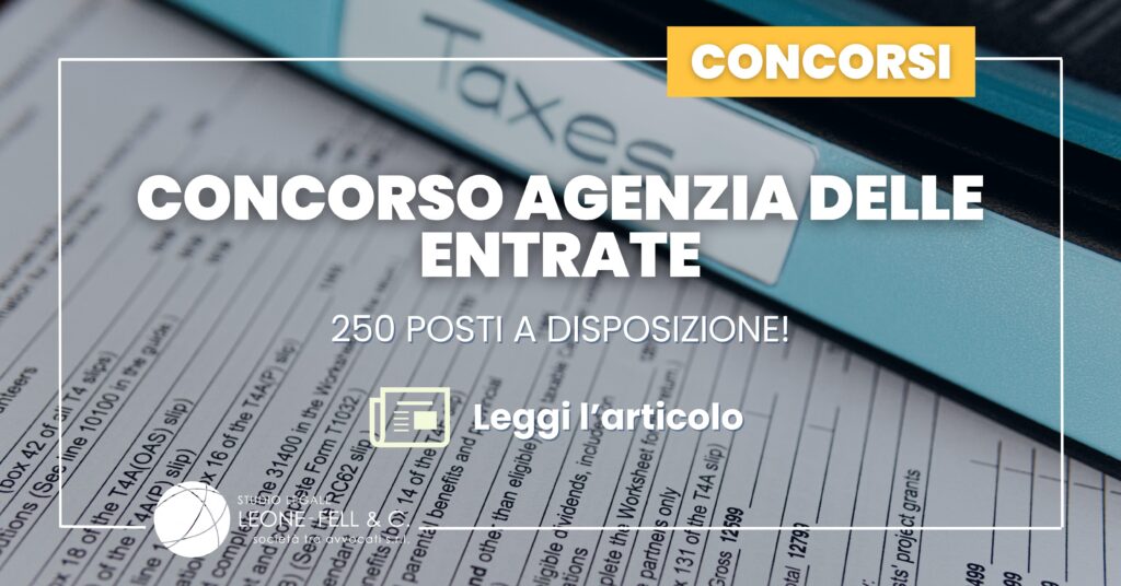concorso agenzia entrate 250 posti