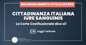 Cittadinanza italiana iure sanguinis