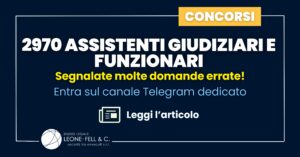 Concorso 2970 Assistenti Giudiziari