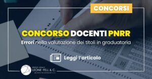 Concorso docenti PNRR: errori nella valutazione dei titoli in graduatoria