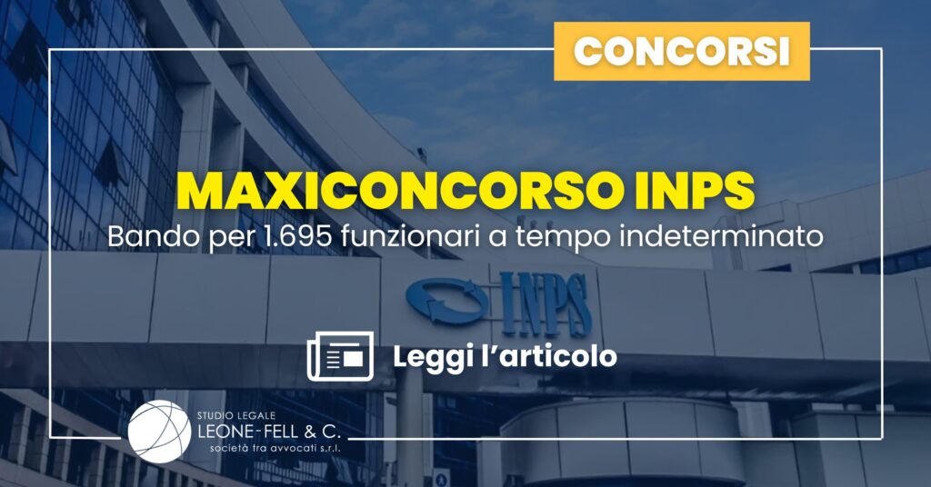 Maxiconcorso INPS: bando per 1.695 funzionari a tempo indeterminato