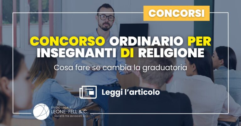 Concorso ordinario per insegnanti di religione: cosa fare se cambia la graduatoria
