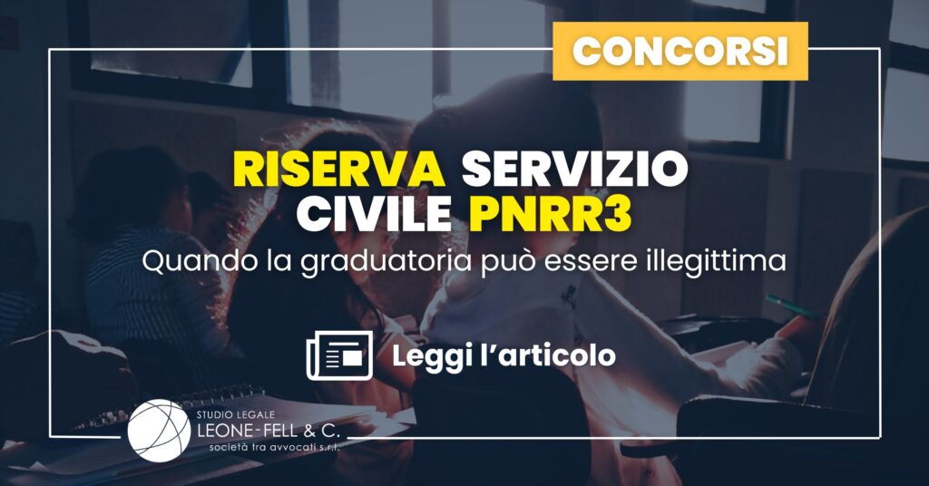 Riserva servizio civile PNRR3: quando la graduatoria può essere illegittima