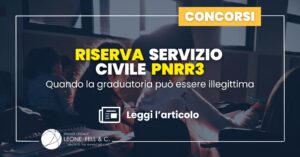 Riserva servizio civile PNRR3: quando la graduatoria può essere illegittima