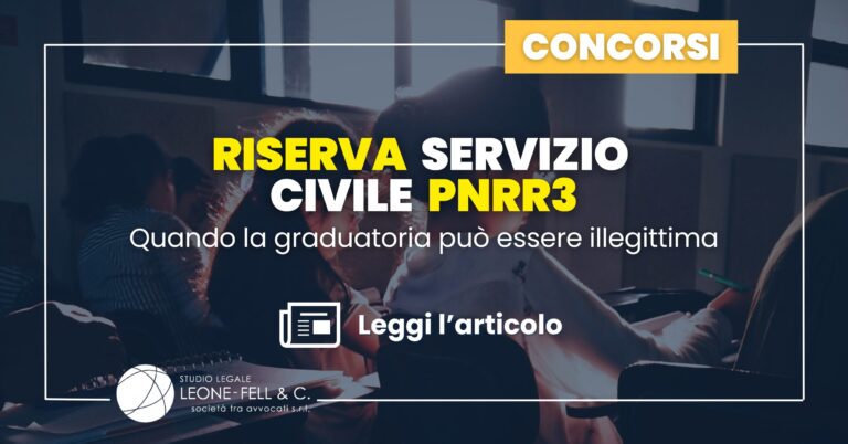 Riserva servizio civile PNRR3: quando la graduatoria può essere illegittima