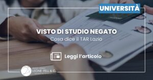 Visto di studio negato: cosa dice il TAR Lazio