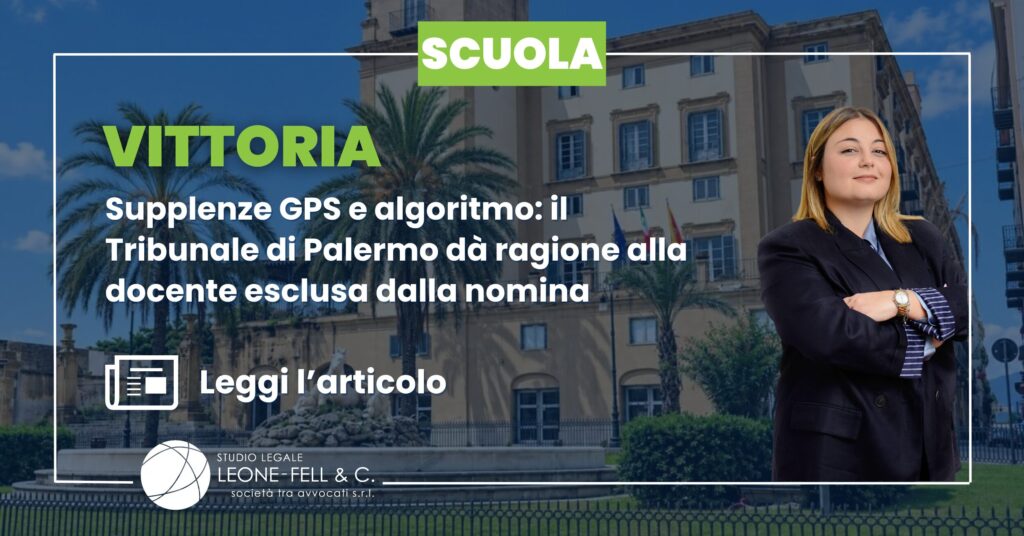 Supplenze GPS e algoritmo: il Tribunale di Palermo dà ragione alla docente esclusa dalla nomina