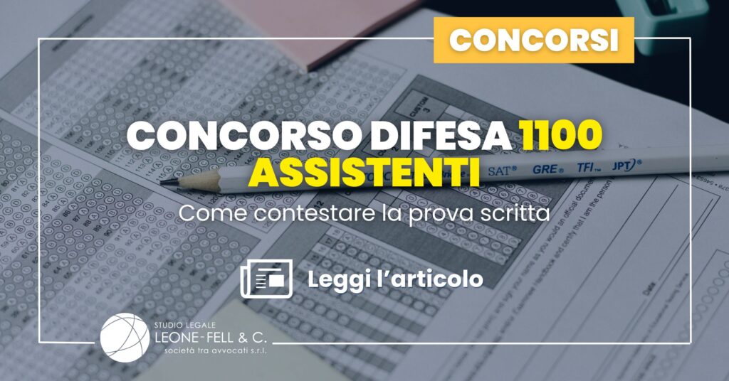 Concorso Difesa 1100 assistenti: come contestare la prova scritta