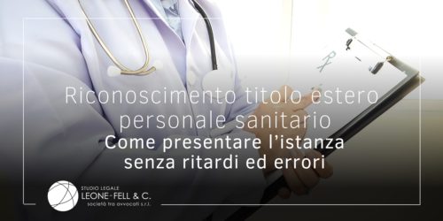 Riconoscimento titolo estero personale sanitario